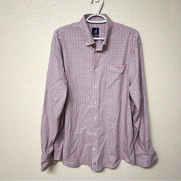 Johnnie O Mens Shirt Prep Formance Multi Plaid Long Sleeve Button Down Size L - Picture 1 of 7